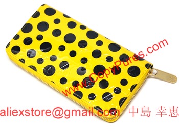 ルイヴィトン　LOUIS VUITTON　ヴィトン　財布　LV　ヴェルニ　ドット　インフィニティ　ヤヨイ・クサマ　LV　ラウンドジップ長財布　ジッピーウォレット　ジョーヌ　M91571